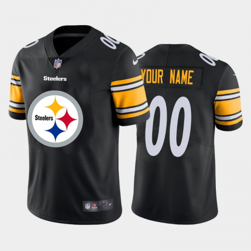 Men's Pittsburgh Steelers Customized Black 2020 Team Big Logo Stitched Limited Jersey